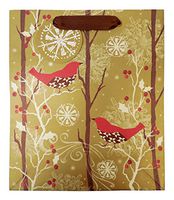 The Gift Wrap Company 6 Count Gift Bags, Medium, Cardinal Woods