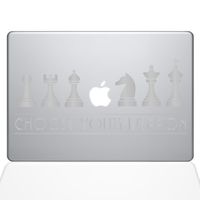 The Decal Guru Chess Weapons MacBook Decal Vinyl Sticker - 15" MacBook Pro (2016 & Newer) - Silver (1277-MAC-15X-S)