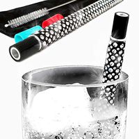 Crystal Metal Straws with Silicone Tip | Portable and Environmentally Friendly 9 Inch Pocket Straw | Reusable Straws with Case | Aluminum Straws | Turtle Straw | Reusable Drinking Straws | Medal Straw