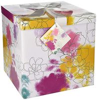 Gift Box 10x10x10 Carmen Collection - Easy to Assemble & Reusable - No Glue Required - Ribbon, Tissue Paper, and Gift Tag Included - EZ Gift Box by Endless Art US