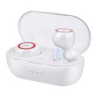 Wireless Earphones Earbuds, Headphones Headset with Mic IPX5 Waterproof Charging Case (White)