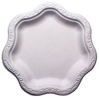 [100 COUNT] 9" inch Disposable Floral Medium Premium White Plates Acanthus Collection Natural Sugarcane Bamboo Fibers Bagasse 100% Byproduct Eco Friendly Environmental Plastic Paper Plate Alternative