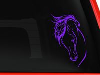 Horse Head beautiful silhouette for car truck laptop macbook window decal sticker approx. 8x4 inches (light purple)