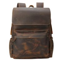 Tiding Genuine Leather Backpack 14 Inch Laptop Backpack Vintage Travel College School Bag Daypack for Men