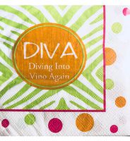 DESIGNER BEVERAGE NAPKINS / 30 PC COUNT (5"  x  5", Vino Diva)