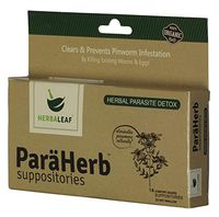 ParaHerb Suppositories by Herbaleaf:: 100% Natural:: 14 Comfort Shaped Suppositories :: Black Walnut, Wormwood, Garlic, Cloves, Oregano, Peppermint