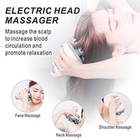 Electric scalp massager portable palm-type massager scraper, 4 deep tissue kneading 84 nodes, stimulate hair growth, pressure release body massage