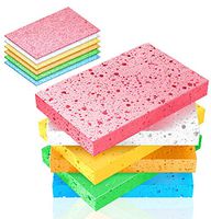 Multi-Use Cellulose Compressed Sponges, Scratch-Free Cleaning Scrub Sponges for Face Scrub, Dishwashing, Kitchen, Bathroom, DIY Crafts and More (6 Pack)