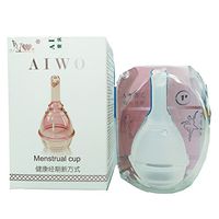 AIWO FDA Approved Silicone Disposable Menstrual Cup for Women and Teens Heavy Bleeding, Unique Discharge Drain Valve, Pink Large-1Piece