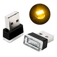 Rumfo 2Pcs USB LED Atmosphere Light Car Interior Ambient Lamp for All Automotive Night Decorative Lighting (Yellow)