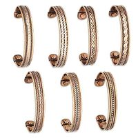 Copper Magnetic Cuff Set of 7 Different Bracelet Designs in Gift Box