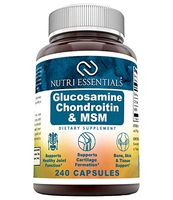 Nutri Essentials Glucosamine Chondroitin MSM 240 Capsules- Supports Healthy Joint, Cartilage and Connective Tissue - Promotes Joint Comfort & Flexibility (240 Capsules)