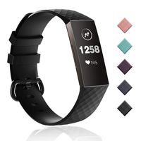 Lintelek Compatible with Fitbit Charge 3 Bands, Canvas Woven Fabric Band, Soft TPU Adjustable Replacement Wristbands, Silicone Straps Sports Accessories