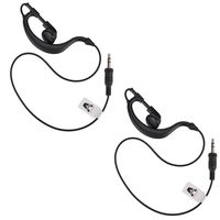 AIRSN Listen Only Earpiece for Motorola Radio,1 Pin 3.5mm G shape Headset for Walkie Talkie (Pack of 2