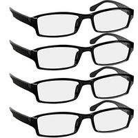 Reading Glasses 2.25 | 4 Pack Black | Readers for Men & Women Spring Arms & Dura-Tight Screws | Always Have a Stylish Look and Crystal Clear Vision When You Need It