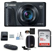 Canon PowerShot SX740 HS Digital Camera (Black) Bundle; Includes: 32GB SDHC Class 10 Memory Card + Camera Case and More