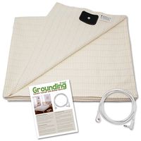 Grounding Brand Flat Queen Size Sheet with Earth Connection Cable, 400TC Conductive Mat with Pure Silver Thread for Better Sleep and Healthy Earth Energy, Natural Tan