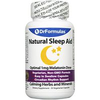 DrFormulas Melatonin 1 mg | Sleep Aid for Kids and Adults with Natural Herbs, L-Theanine, GABA Fast Acting 30 Pills Day Supply