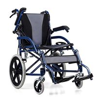 Yjyly Wheelchair Portable Wheelchair Folding Lightweight Handrail Can Be Used for Elderly Disabled Trolleys Small Elderly Travel Scooter Hand-Propelled Walkers Can Bear 120kg Lightweight propelled
