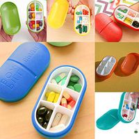 6 Parts Pill Travel Box Tablet Holder Medicine Dispenser Organiser Storage