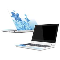 Mightyskins Skin Compatible with Lenovo Chromebook C330 (2018) - Blue Flowers | Protective, Durable, and Unique Vinyl Decal Wrap Cover | Easy to Apply, Remove, and Change Styles | Made in The USA