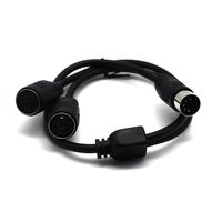 MOTONG 5 Pin DIN Plug 1 Male to Dual Female Smartphone AUX Headphone Stereo Jack Adapter Input Cable MIDI Y Splitter Extension Cable 0.5m Length