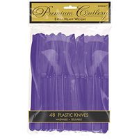 Premium Heavy Weight Plastic Knives | New Purple | Pack of 48 | Party Supply