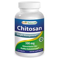 #1 Chitosan 500mg 120 Tablets by Best Naturals - Supports fat absorbing action - Manufactured in a USA Based GMP Certified Facility and Third Party Tested for Purity. Guaranteed!! pack of 2