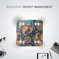 LYAOE Bluetooth Body Fat Scale Floral Pattern Paisley Ornament Smart Wireless Scale with LCD Display Measuring Body Weight Bmi and Health Digital Scale
