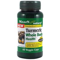 Mason Natural, Turmeric Whole Body Health Veggie Capsules, 60 Count, Herbal Dietary Supplement Supports Brain Health, Promotes a Balanced Mood and Appetite