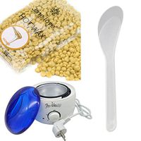 Ecurson Hair Removal Hot Paraffin Wax Warmer Heater Pot Machine + Depilatory Hard Wax Bean Set (A)