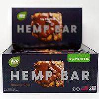 Evo Hemp Organic Protein Bar (Double Chocolate Brownie Bar, 12 Pack) Featuring White Plume Native American Hemp - Great Tasting High Fiber, Sustainably Sourced, Paleo and Vegan Friendly Protein Bar