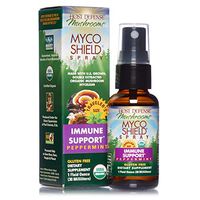 Host Defense, MycoShield Peppermint Spray, Immune Support, Mushroom Supplement with Turkey Tail, Reishi and Chaga, Vegan, Organic, Gluten Free, 1 oz (71 Servings)
