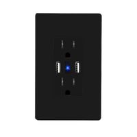 LEISHEN High Speed Dual USB Wall Outlet, 3.6A 15 Amp TR Receptacle with USB Charger Power Outlets