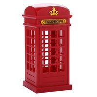 Vintage London Telephone Booth Designed USB Charging LED Night Lamp Touch Sensor Table Desk Light for Bedroom Students Dormitory Illumination Home Bar Decoration Novelty Birthday Adjustable Brightness