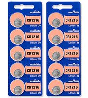 Murata CR1216 Battery 3V Lithium Coin Cell - Replaces Sony CR1216 (10 Batteries)