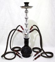 26" Large 4 Hose Hookah Pipe EBONY TOWER - Multi Hose Sheesha Narghile Shisha Smokers Lounge Set