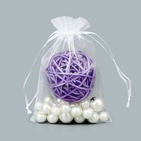 G2PLUS Organza Gift Bags with Drawstring 5'' x 7' 100 PCS Organza Jewelry Bags, Sheer Drawstring Gift Pouches for Christmas Wedding Party Favors (White)
