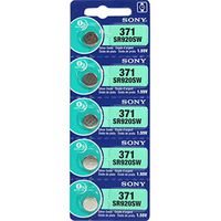 Sony 371 (SR920SW) 1.55V Silver Oxide 0%Hg Mercury Free Watch Battery (5 Batteries)