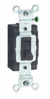 Leviton 54501-2 15 Amp, 120/277 Volt, Toggle Framed Single-Pole AC Quiet Switch, Commercial Grade, Grounding, Brown