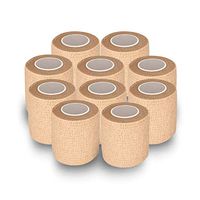 BROADPACK Self Adherent Cohesive Bandage, First Aid Elastic Sports Tape, Breathable for Ankle Wrist Finger Wrap 2 Inch x15ft 10-Pack