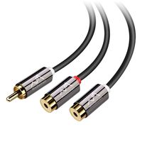 Modeshell 1RCA Male to 2RCA Female RCA Y Adapter Splitter Audio Stereo Extension Gold Plated Copper Shell - 12inch