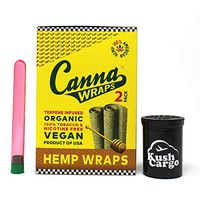 Canna Wraps Hemp Wraps Honey (24 Packs, 2 Wraps Per Pack) Includes KC Jar