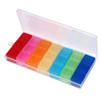 Weekly 7 Day Pill Organizer, FunDiscount Moisture-Resistant 3-Times-A-Day 7 Day Pill Box Portable Dust-Proof Travel Prescription Medication Pill Case Vitamin Fish Oil Compartments Container Holder (A)