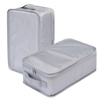 Travel Shoe Bags, Foldable Waterproof Shoe Puches Organizer-Double Layer (2 Grey Shoe Bags)