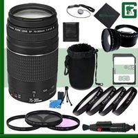 Canon EF 75-300mm III Lens + 8GB Green's Camera Package 2