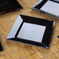 Tableclothsfactory 50 Pcs - Black 6.5" Square Disposable Plastic Plate