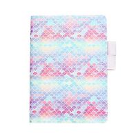 Chris.W Refillable Mermaid A5 Planner PU Leather Cover Notebook with Pen Holder Loop, Business Cards Pockets and Page Markers, Inner Pages Included(Fish Scale)