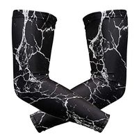 WXLIFE Abstract Black White Marble Sun Uv Protection Sport Arm Sleeves for Men Women Kids Running Basketball Cycling Arm Warmer Sleeves 1 Pair