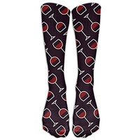 AWENGESS Wine Glasses Womens Pattern Over The Knee High Socks Long Socks